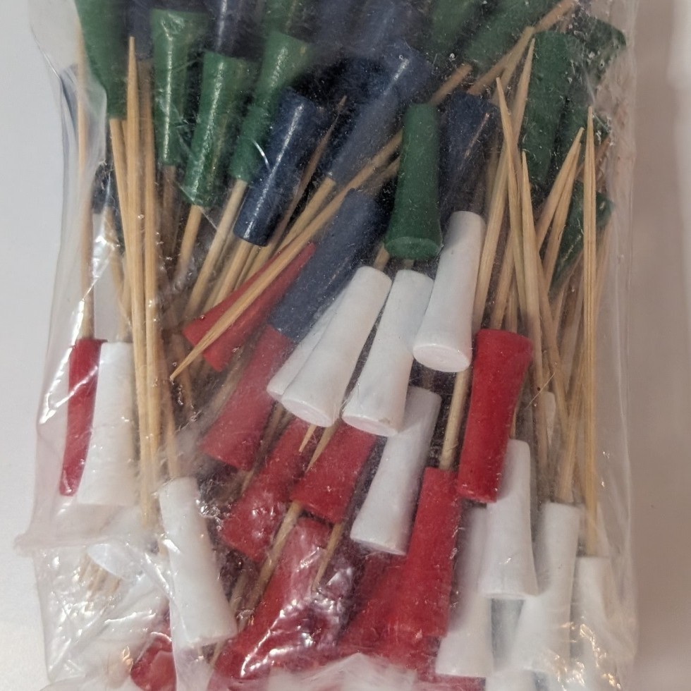 Golf Tee Cocktail Toothpicks 4.5 Inch Natural Bamboo Skewers , 100 Pc, Toothpick