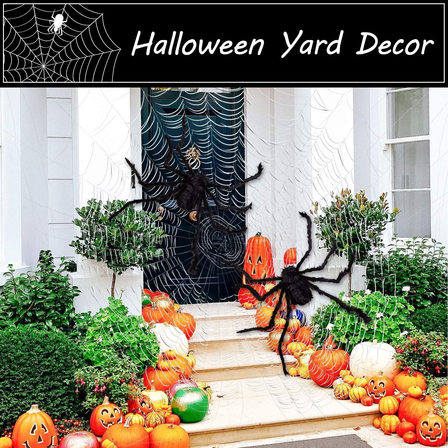 4ft Large Halloween Spider Haunted House Prop Indoor Outdoor Party Garden Decor