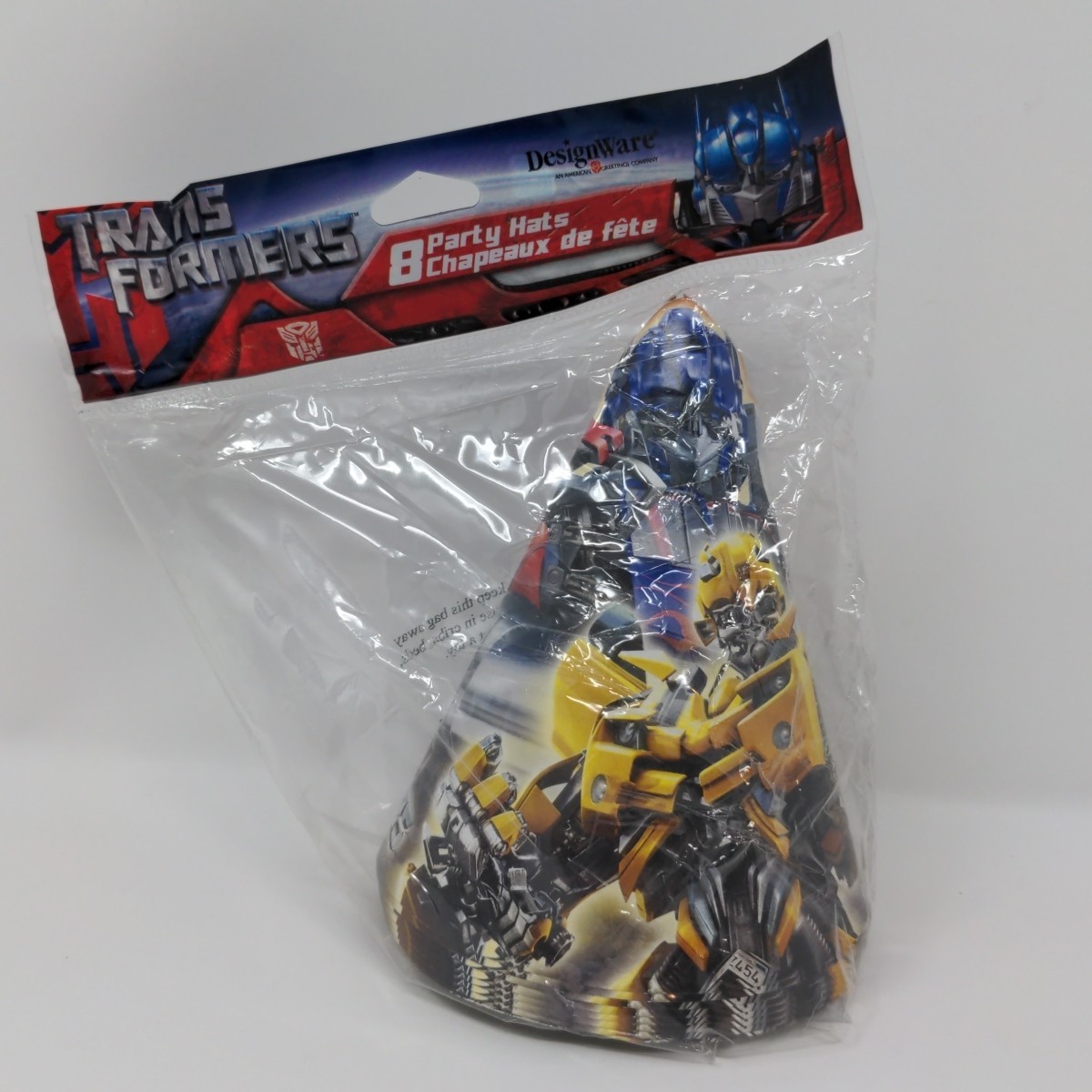 Transformers Optimus Prime & Bumblebee 8 Birthday Party Hats By DesignWare 2007