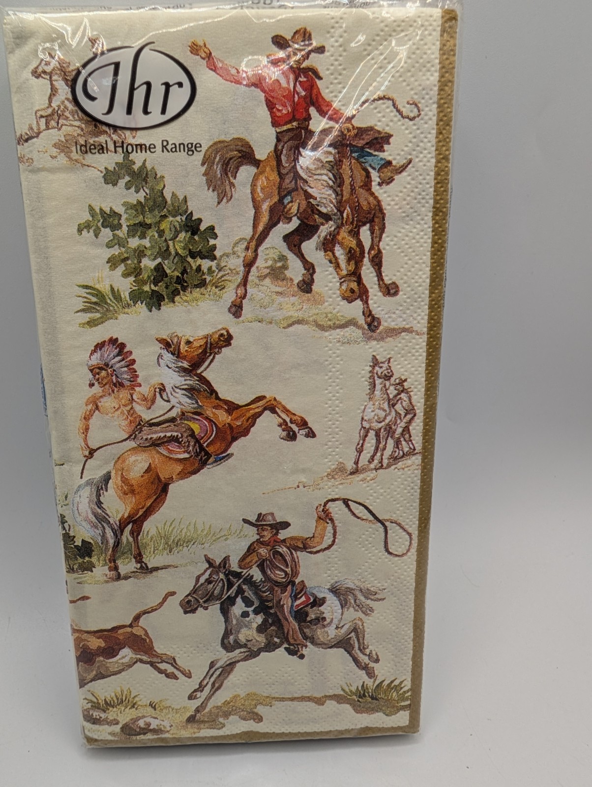 Napkins Wild West Cowboys Indians (16) 4.5×8.5″ Buffet/Guest Towels IHR Germany