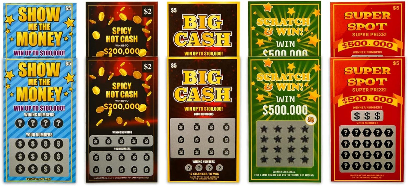 10 Fake Lottery Tickets and Scratch off Cards That Look – Winning $500K – $200K