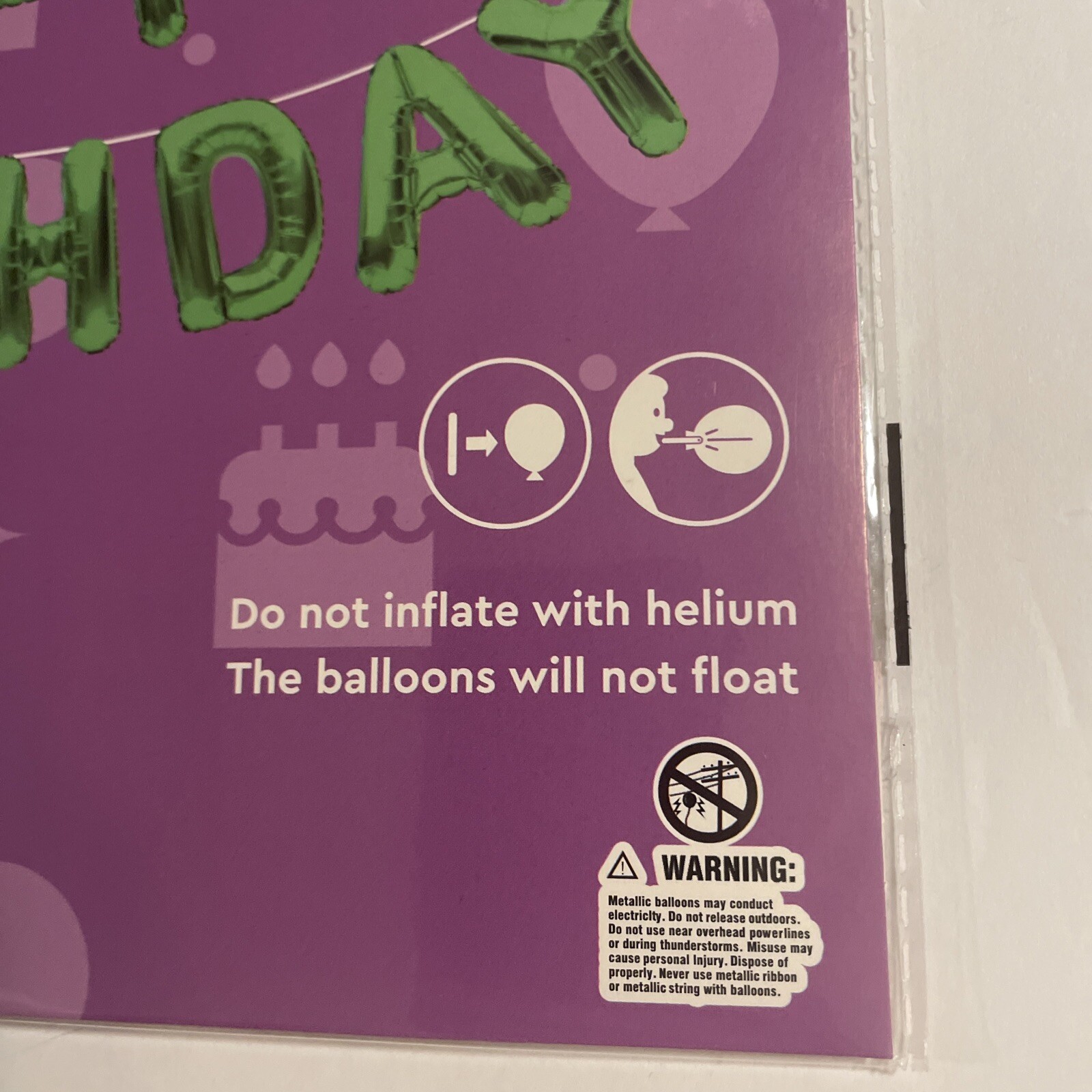 Mylar Balloons “Happy Birthday” Green Banner New
