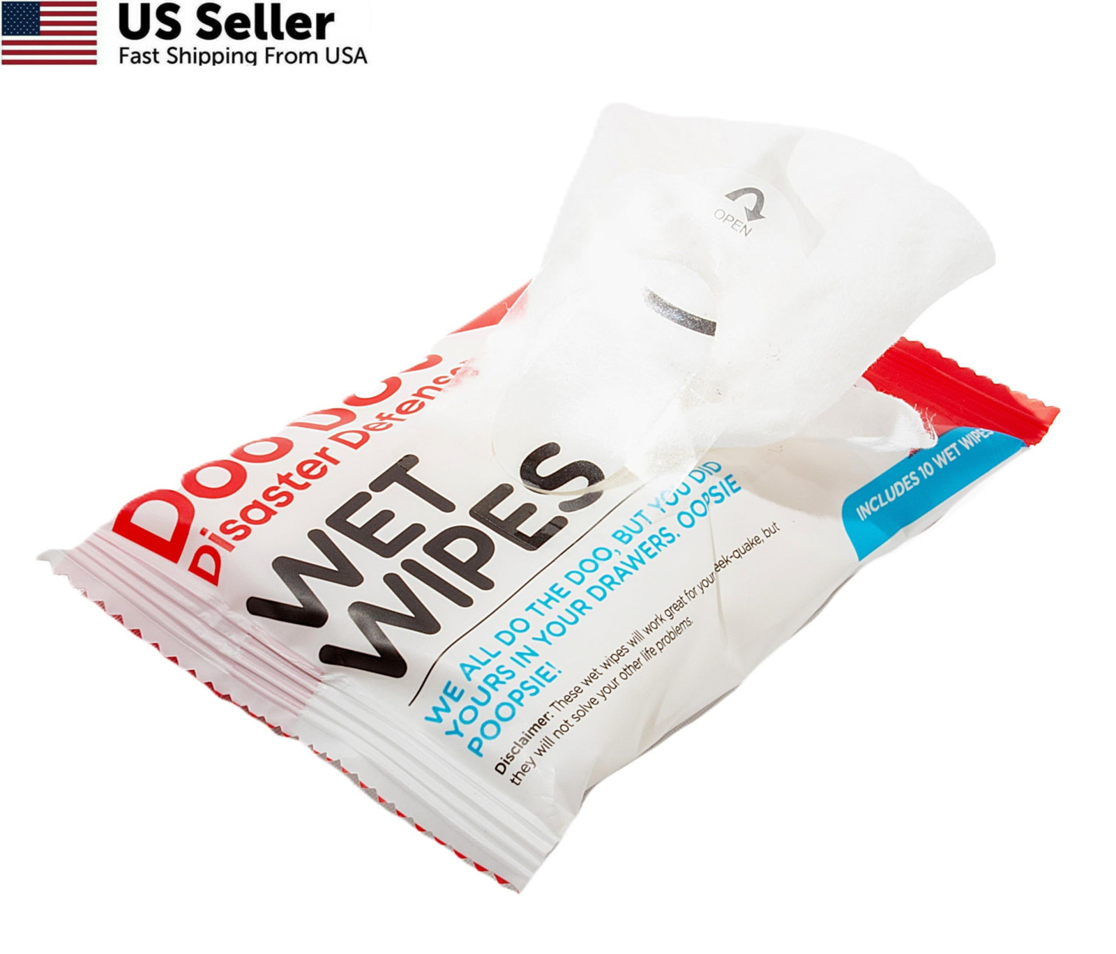 Doo Disaster Wipes – 10/Pack – Flushable Moist 10 Count (Pack of 1)