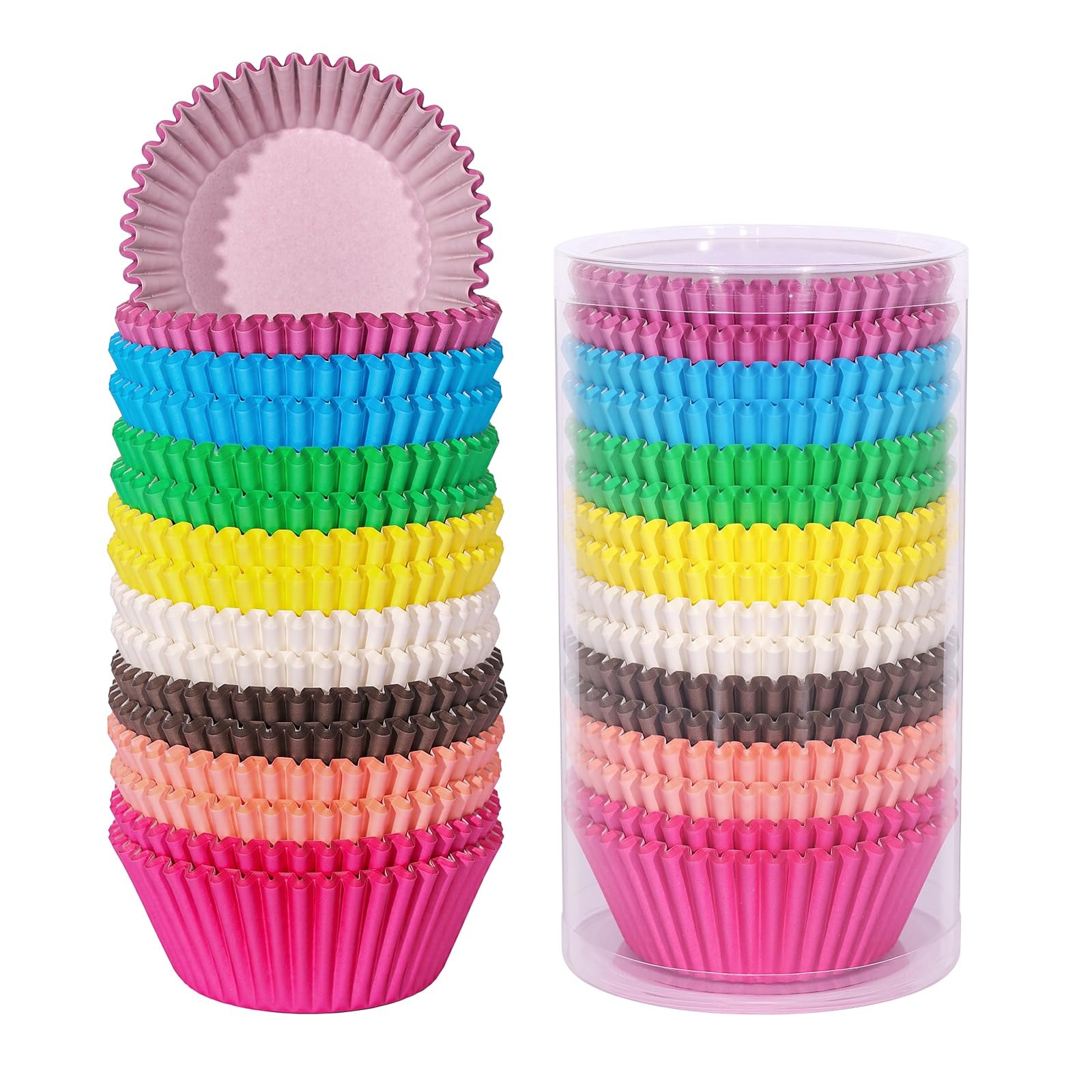 SKIDEC Rainbow Standard Cupcake Liners 400 Count standard, rainbow color