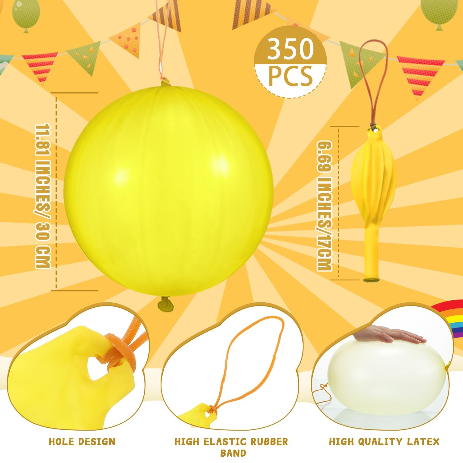 350 Pcs Punch Balloons Bulk Assorted Colors Punching Balloons Heavy Duty Punc…