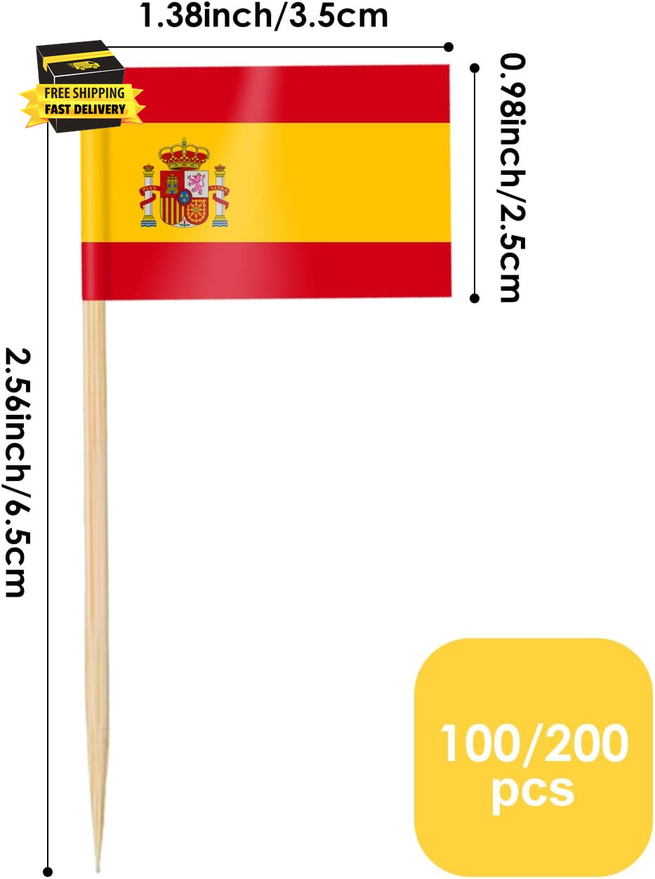 Hispanic Heritage Cupcake Toppers, 100 Pcs Toothpick Flags for Hispanic Heritage