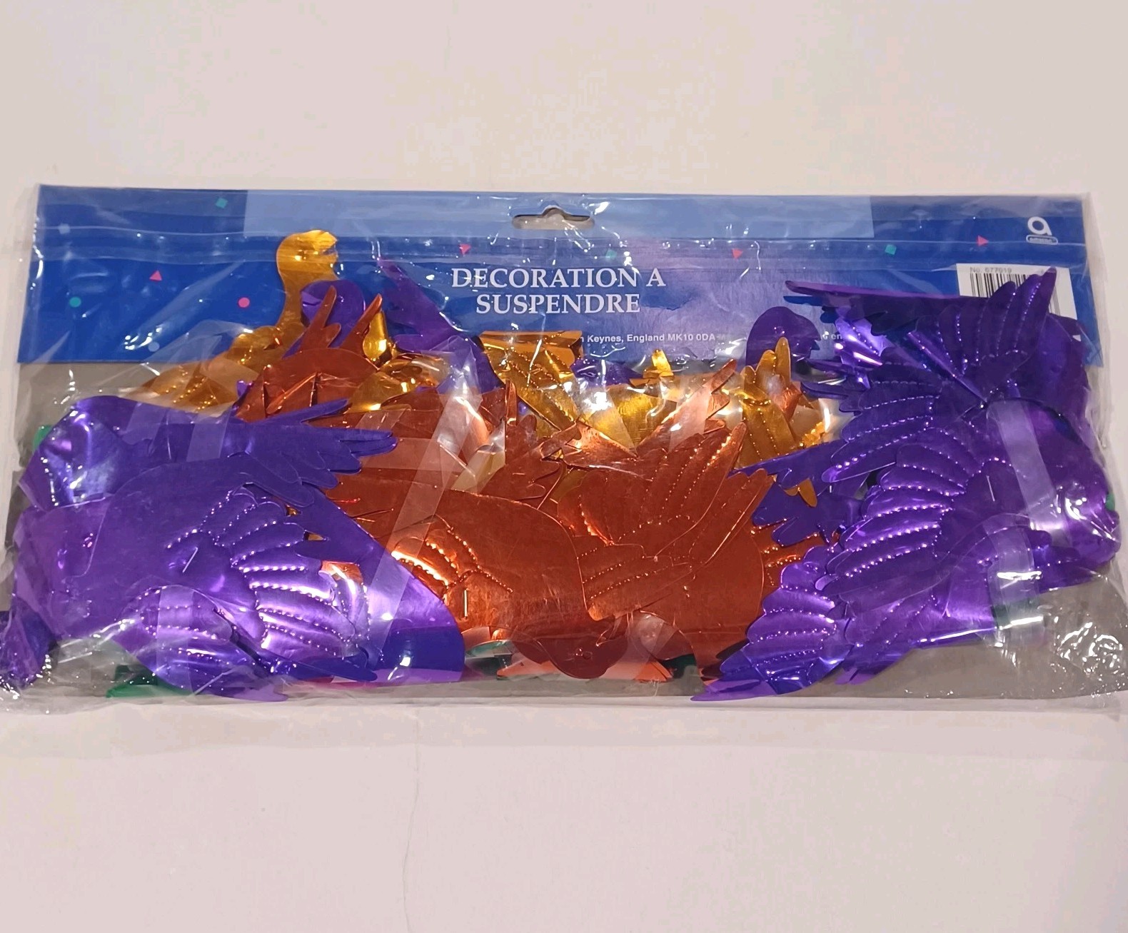 Vintage Foil Birds Ceiling Hanging Decor Party Decorations Purple Orange