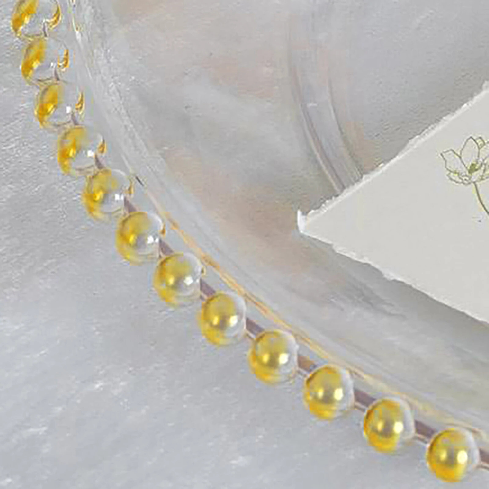 24 CLEAR GOLD 12″ Round Beaded Rim Charger Plates Wedding Reception Supplies
