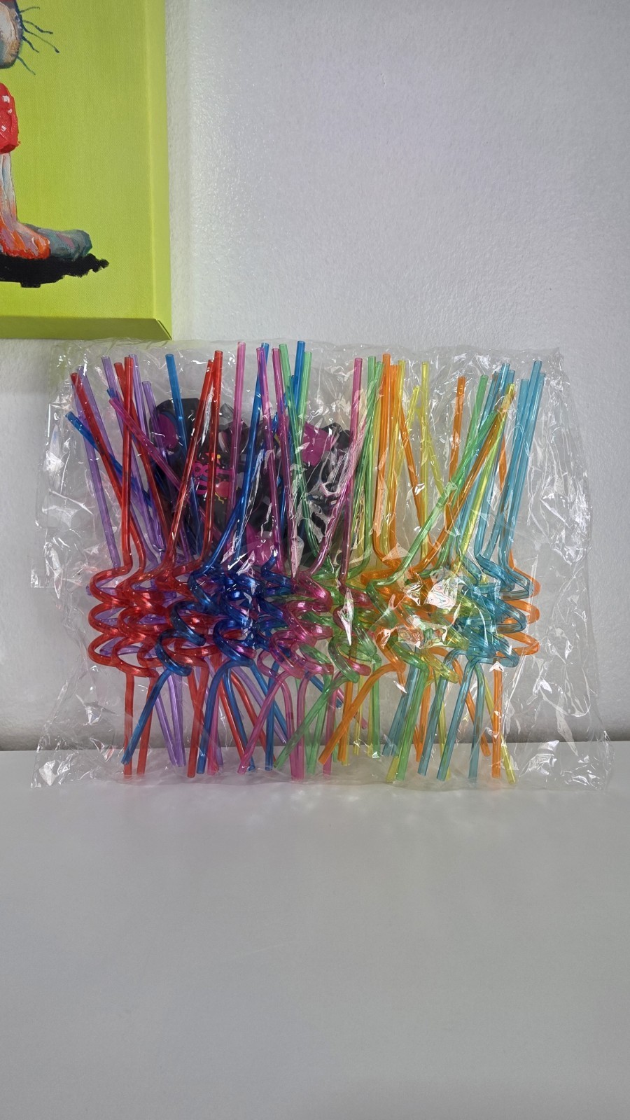 80s Party Retro Multicolor Plastic Straw Whips Set 48 Pcs X003U2DPZD