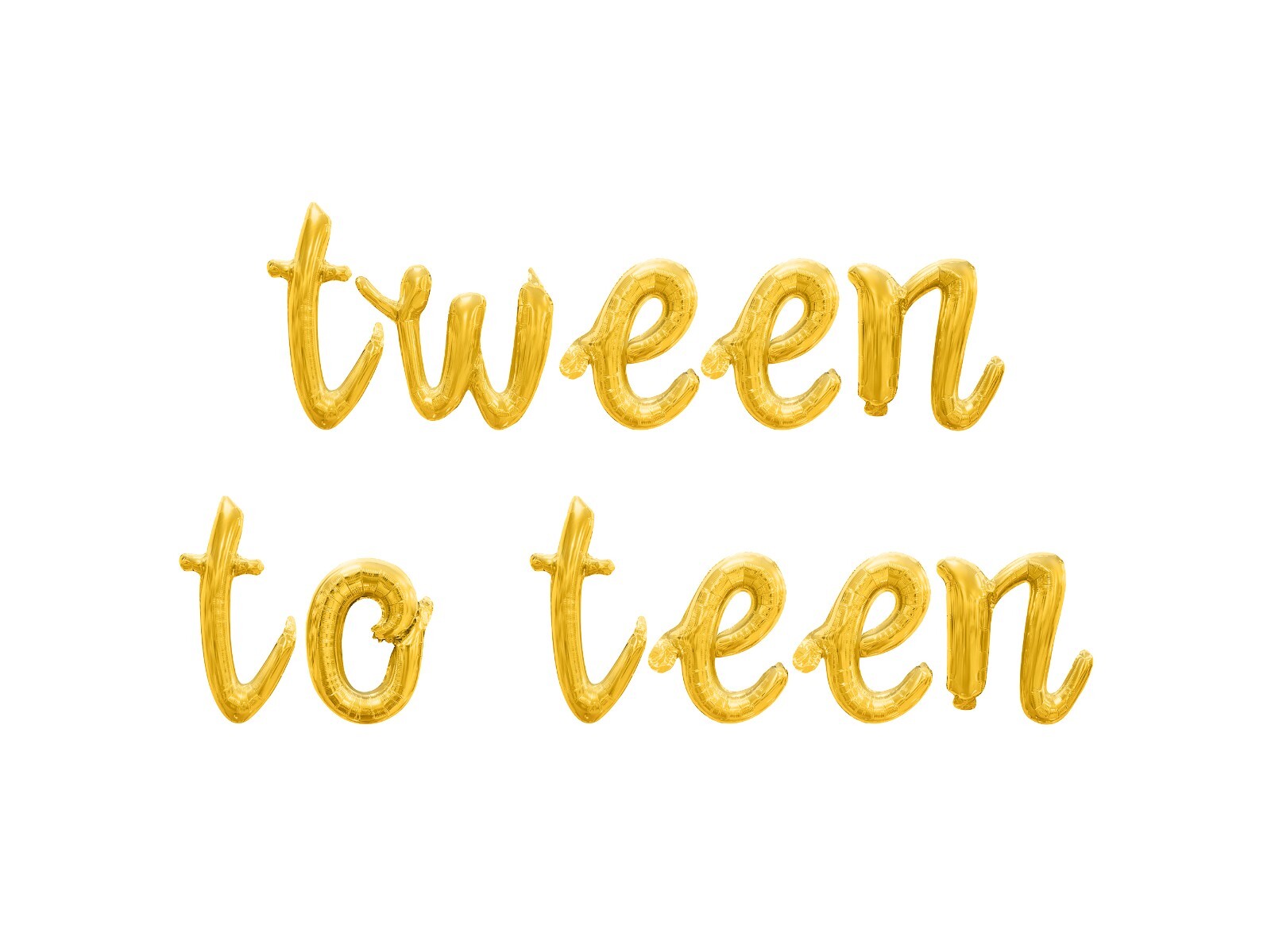 TWEEN TO TEEN Cursive Letter Balloon Banner – 13th Birthday Party Decorations