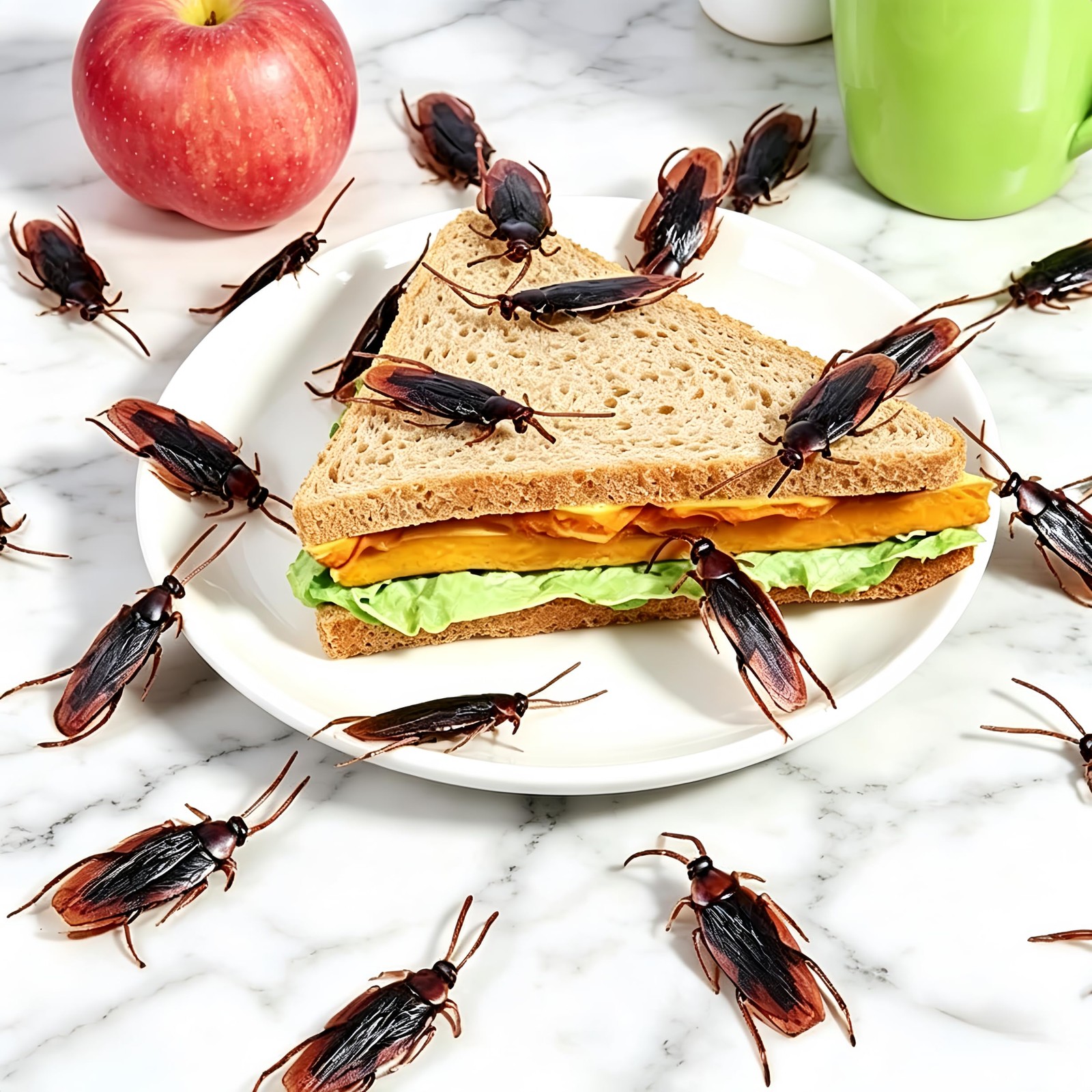 5pcs Realistic Fake Cockroaches for Halloween Prank, Home Decor, Party Props