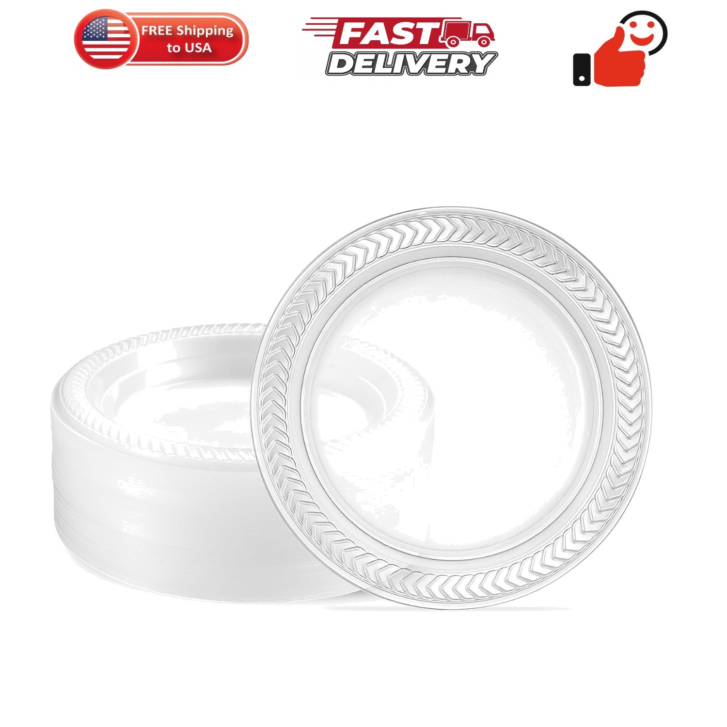 40 Pack Clear Plastic Plates 6 Inch Durable Disposable Plastic Dinner Plates …