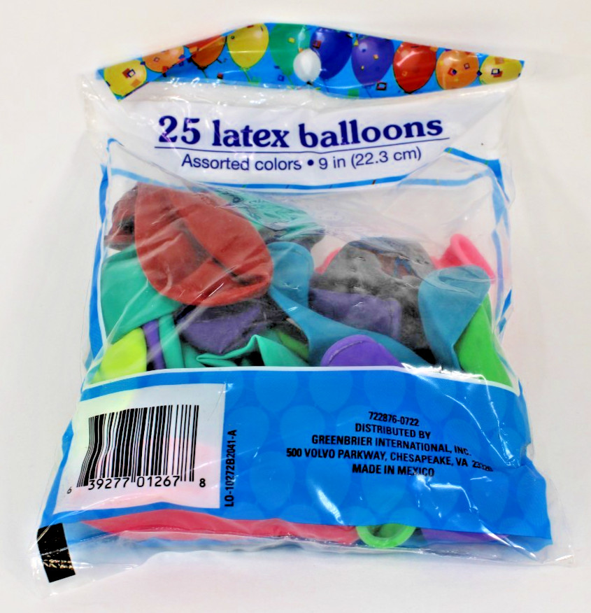 9in (22.3 cm) – 25 Count Latex Balloons Party and Celebrations Assorted Colors