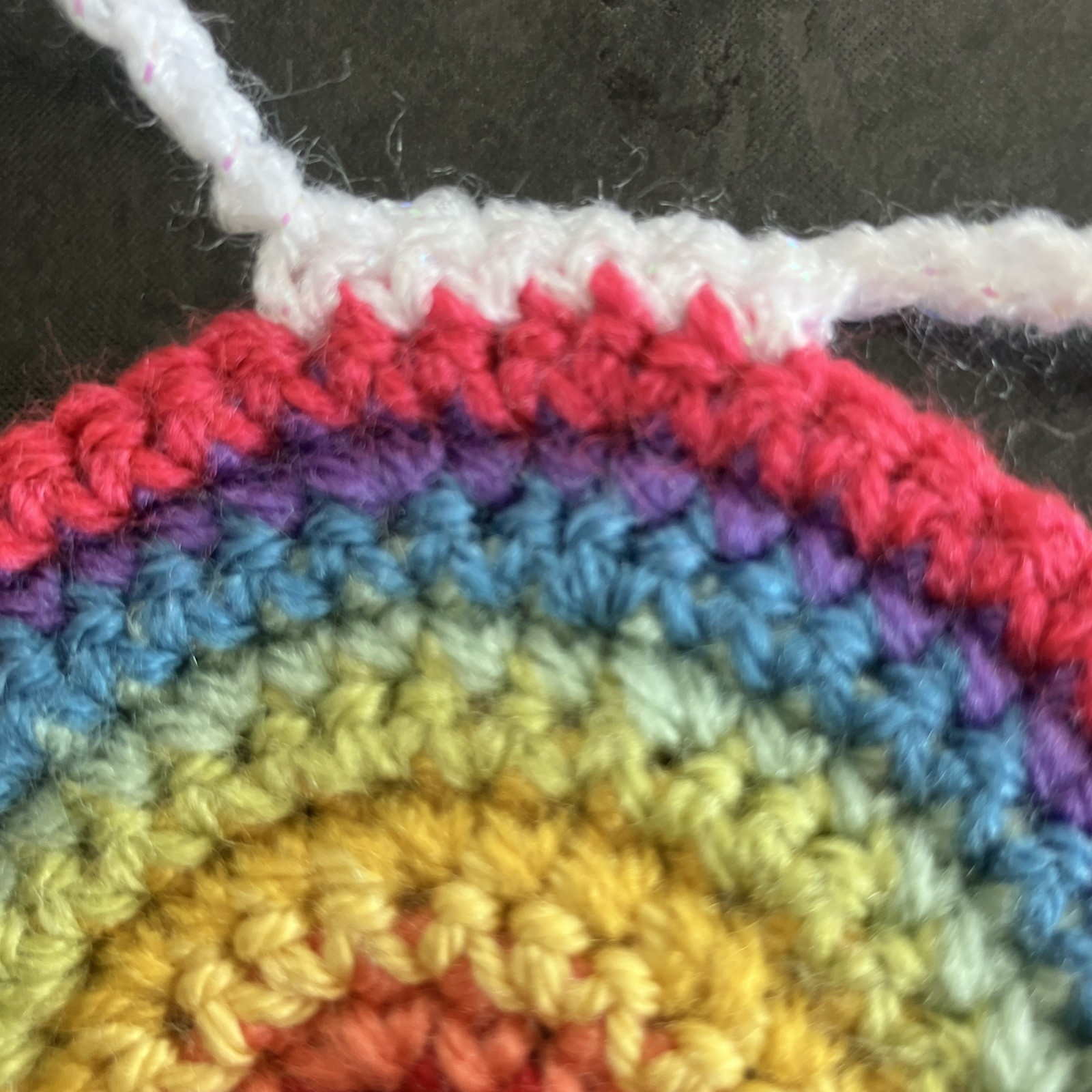 🌈 NEW Hand Crochet Rainbows Bunting Window Camper BIRTHDAY Gift 50 inches