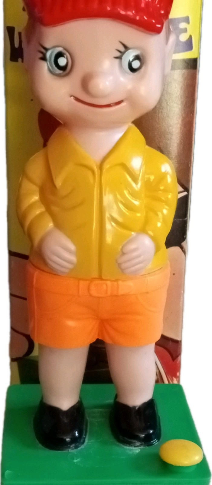 Weepy Wee Wee Novelty Gag Toy Figure Toilet Humor on Green Base w/ Box