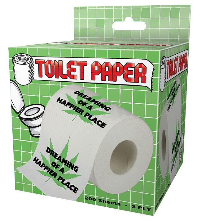 Dreaming of A Happier Place Toilet Paper Roll – Marijuana Weed Pot Leaf Bathroom