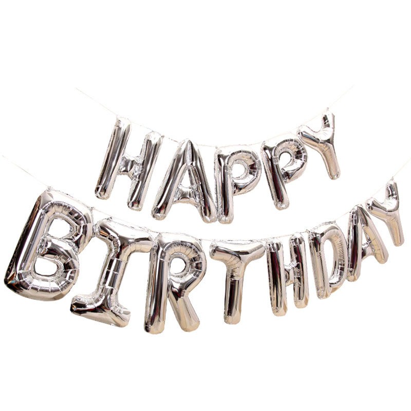 Happy Birthday Balloon Banner Bunting Letter Self Inflating Decor Party 13 Color