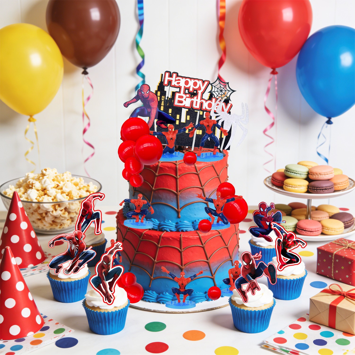 3D Spiderman Cake Decoration Marvel Super Hero Cake Topper Avengers Cake Topper