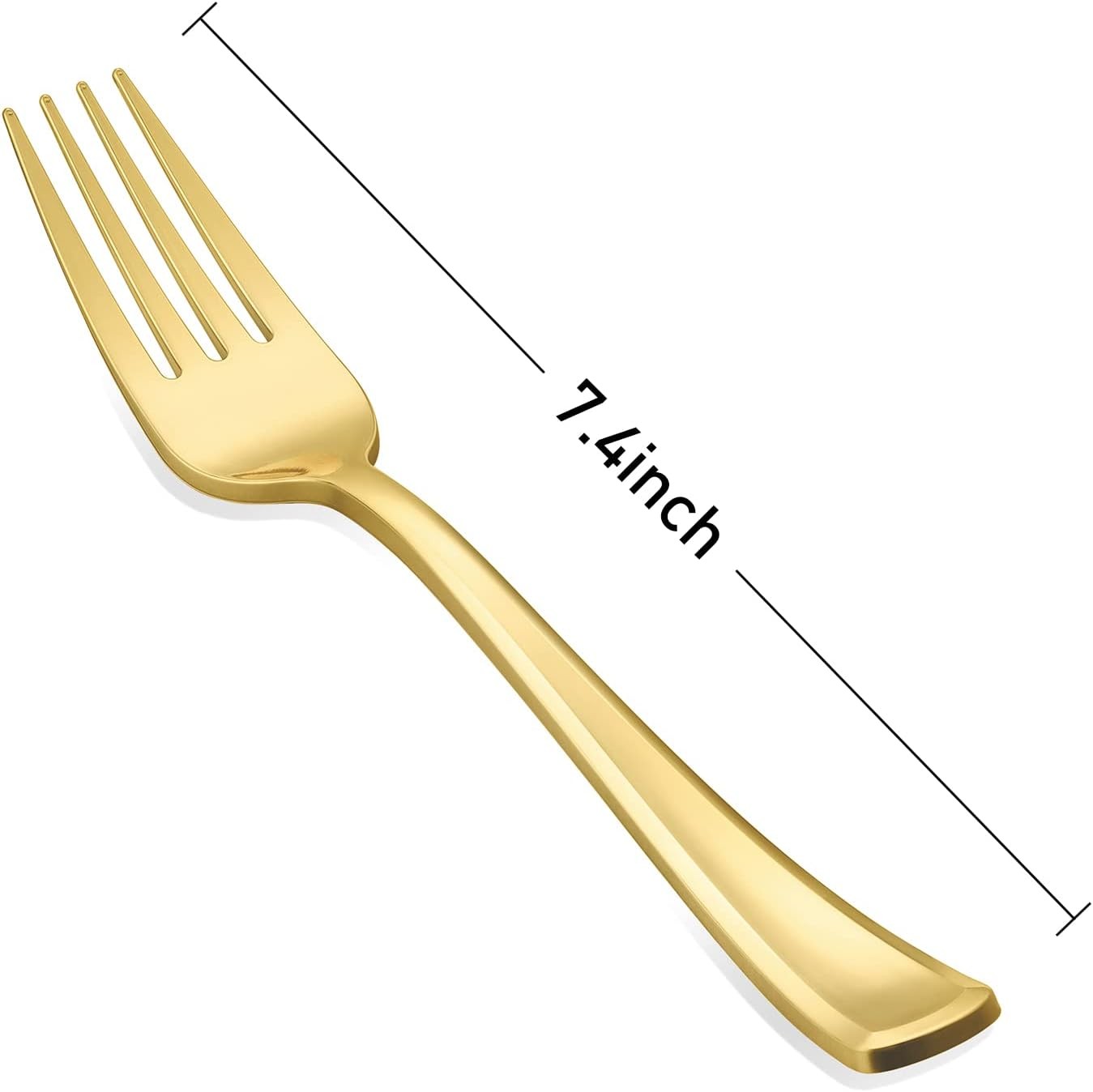 50PCS Gold Plastic Forks, Solid, Durable and Heavy Duty Plastic Forks