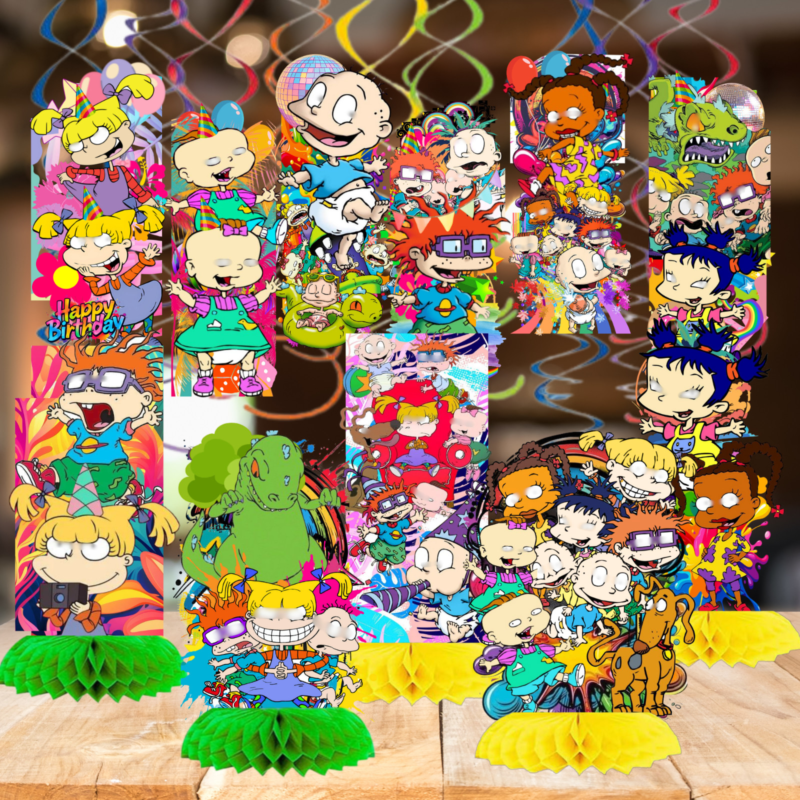RUGRATS CUPS PLATE BANNER PARTY TABLE COVER SUPPLIES BALLOON CUPCAKE TOPPER CAKE