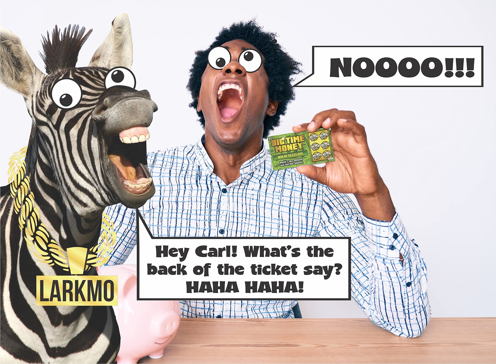 Larkmo Prank Gag Joke Lottery Tickets Big Time Money 4 x 2.25 inches, Green