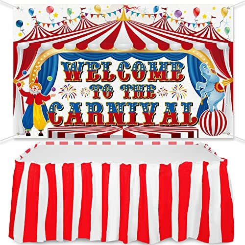 Large Carnival Circus Party Decorations 71 x 43 Inch, Welcome to The Carnival