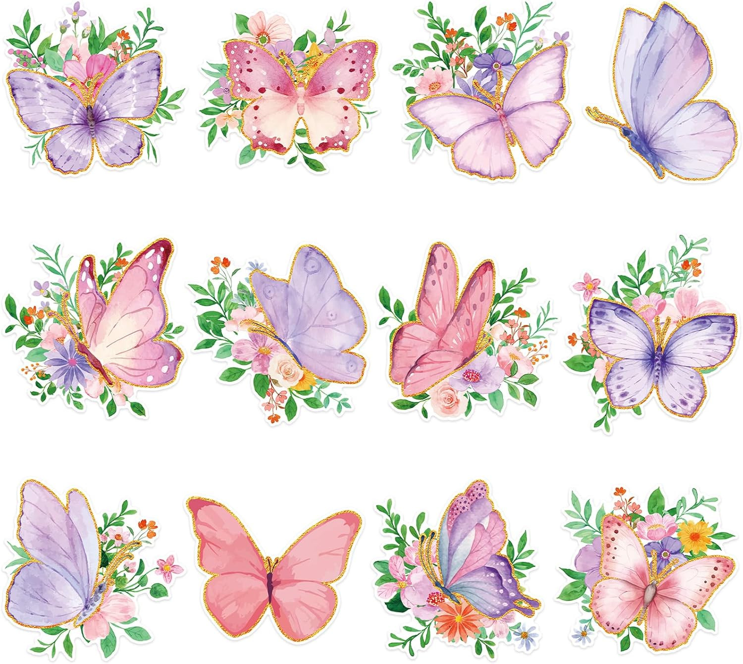 48Pcs Spring Butterfly Paper Cutouts, Watercolor Butterfly Shape Cut Outs Spring