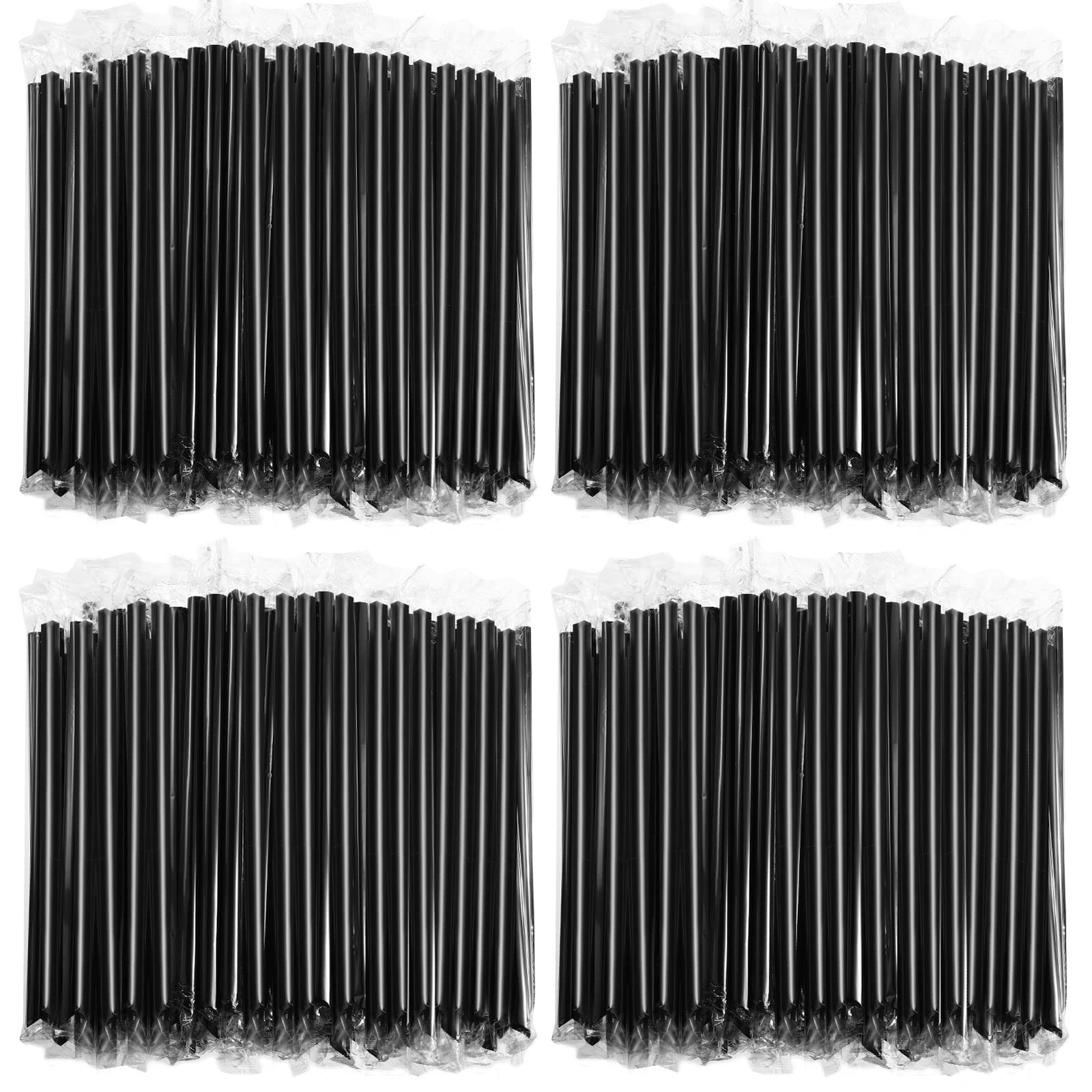 Sabary 800 Pcs Black Straws 9.4” x 0.4″ Large Individually Wrapped Smoothie …