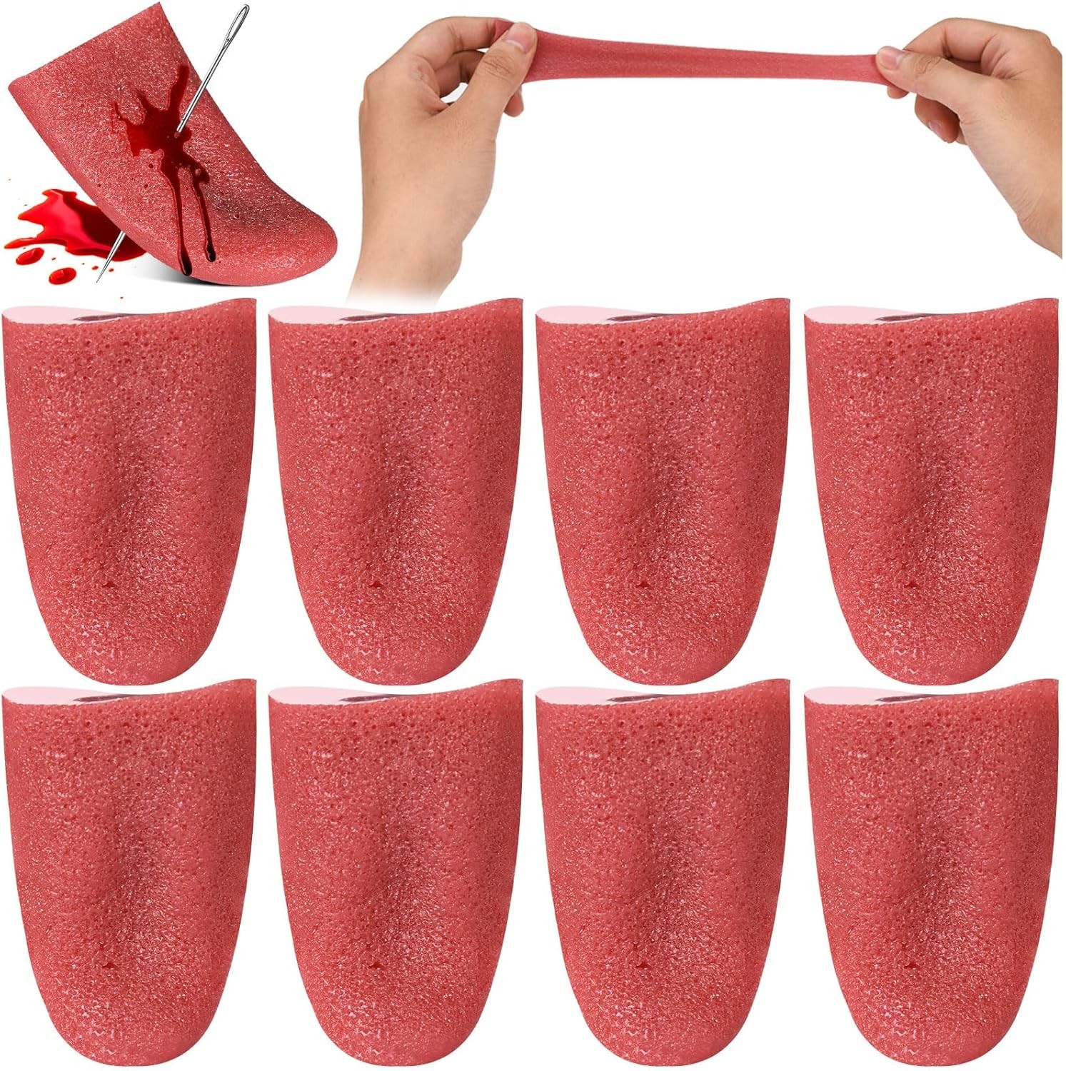 8× Halloween Harmless Realistic Fake Tongue Magic Trick Joke Prank Scary Toy USA