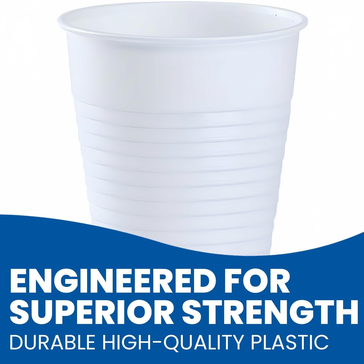 White Solid Color Plastic Party Cup (12 Oz.) 20 Count – Durable & Stylish, for