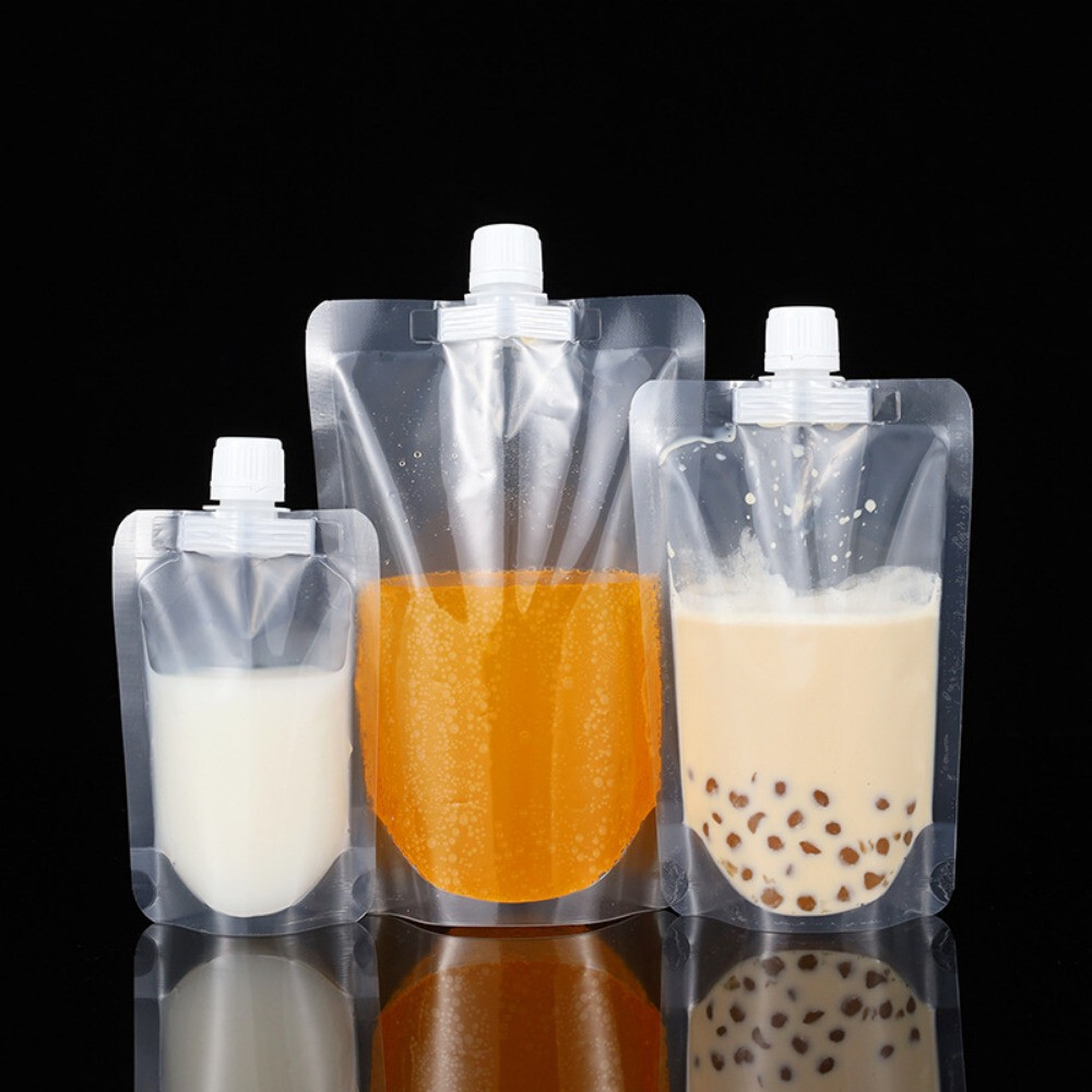 10x 100-500ml Plastic Stand Up Bag Booze Bottle Travel Festival Drink Pouch Beve