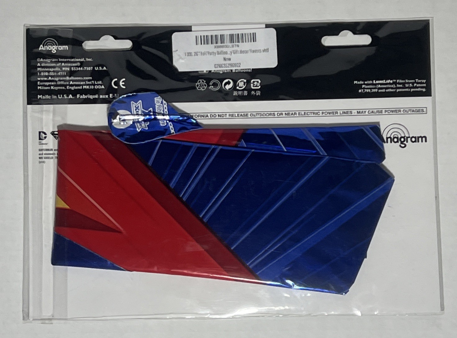 Superman Symbol/logo Foil Balloon 26″ x 20″ SuperShape Superhero