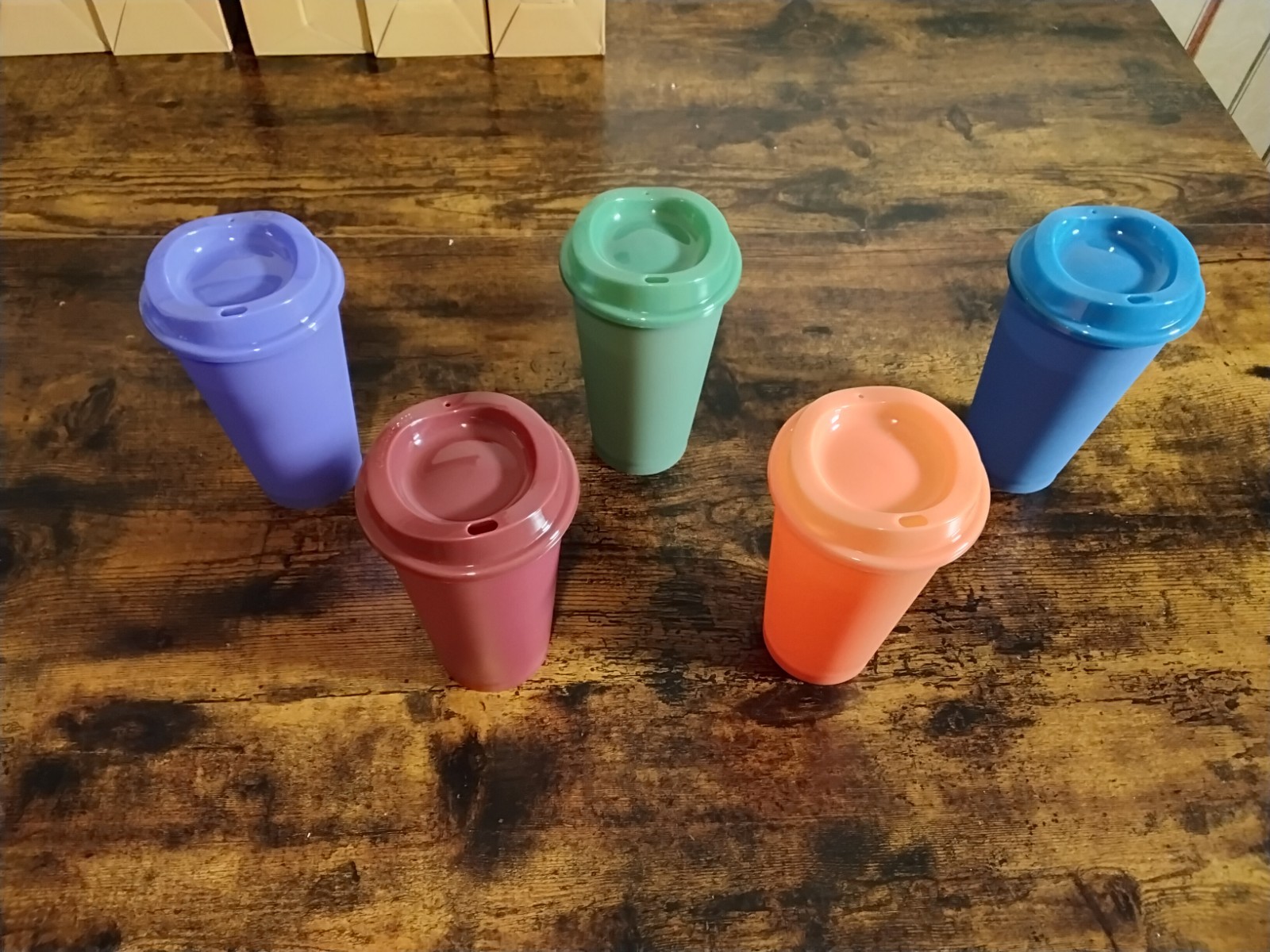 5 Pack Color Changing 16 oz Cups – Reusable Plastic With Lids for Coffee