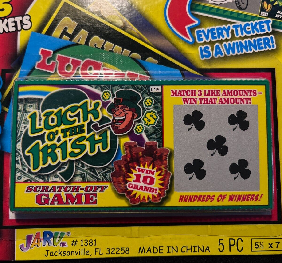 Jokes & Gags – Fake Lottery Tickets – Every Ticket is a Winner! – 5 Tickets