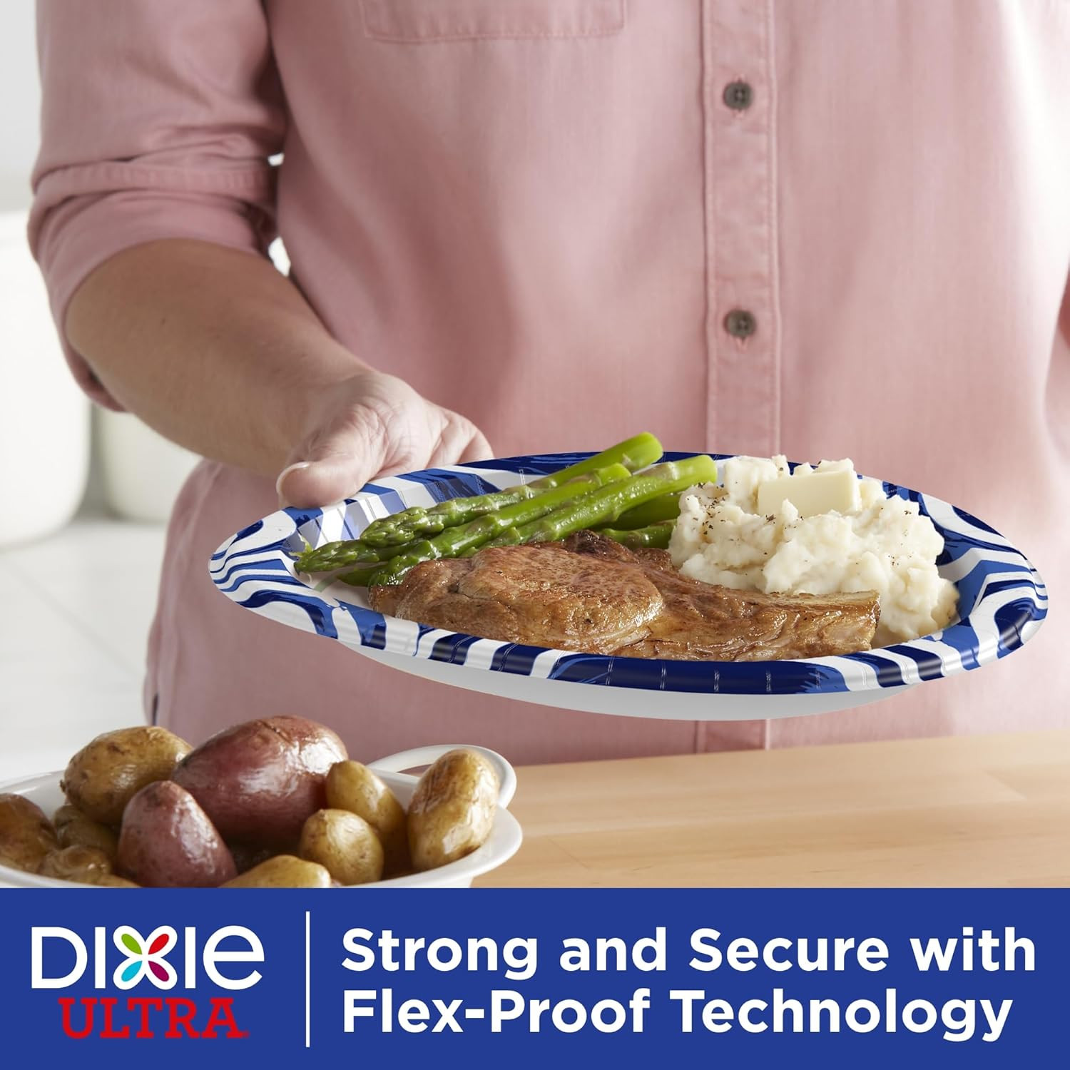 Paper Plates Large 10 Inch Heavy Duty Microwave Safe Soak Proof Disposable