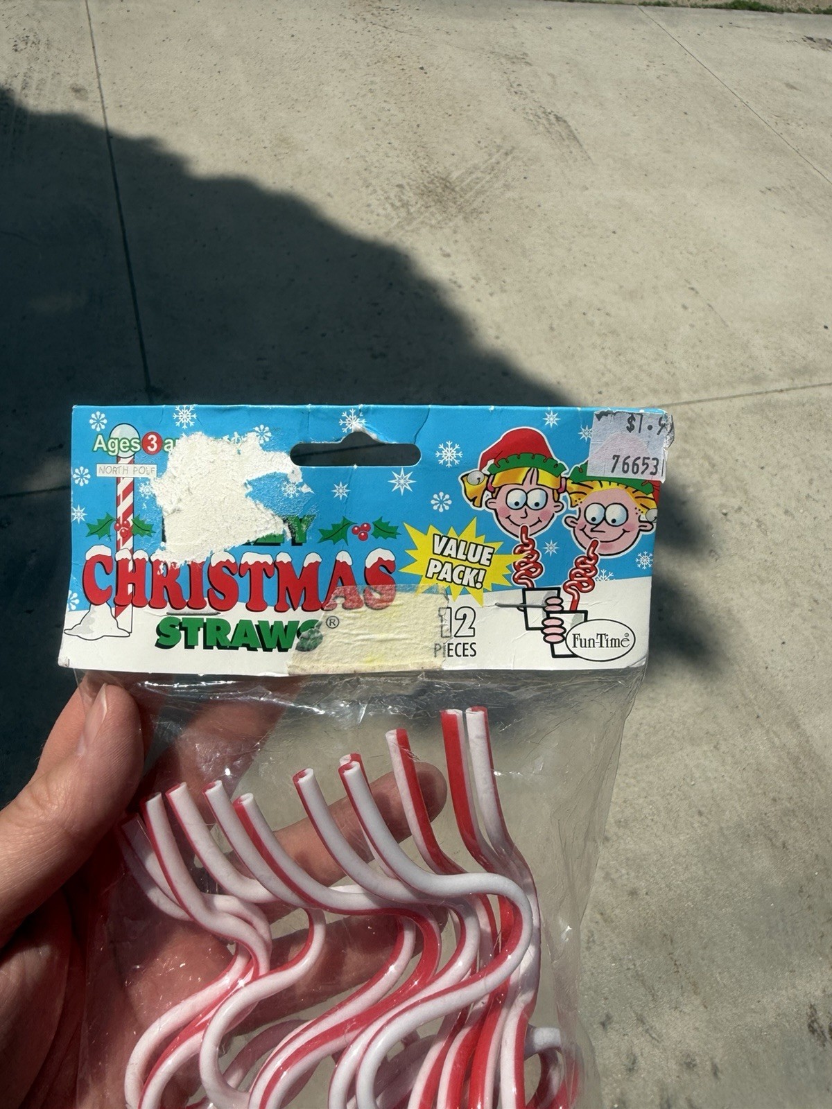 Vintage 2001 KRAZY STRAW Crazy Straws Christmas Swirl 12pk New Fun Time