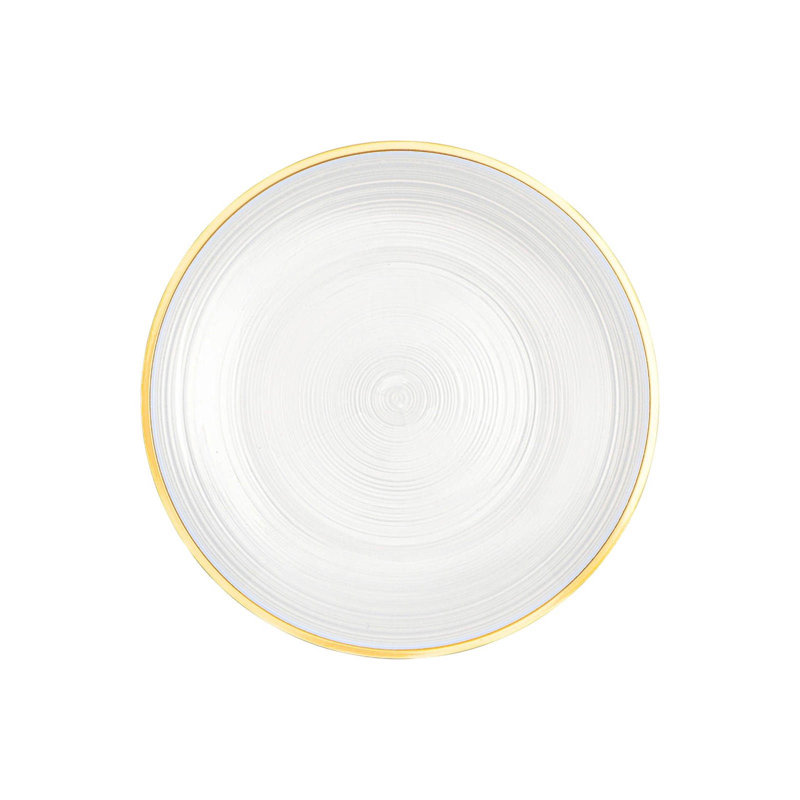 32 Pieces Crystal Design Plastic Plates Combo Pack 7 inch and 10 inch Gold Ri…