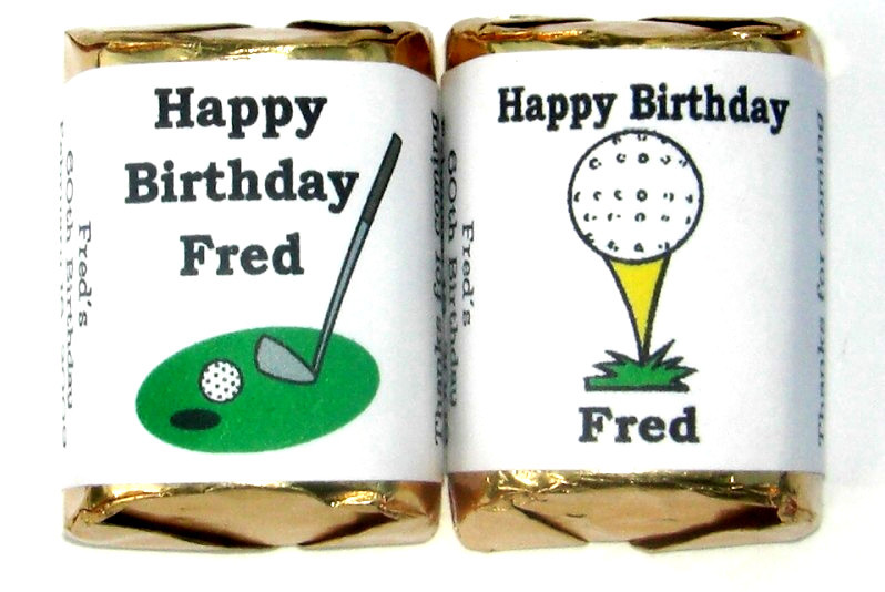 60 GOLF BIRTHDAY OR ANY OCCASION CANDY WRAPPERS FAVORS
