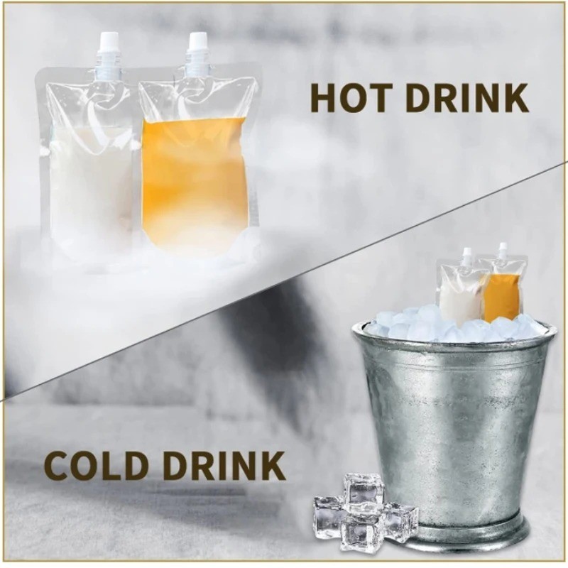 10pcs Clear Plastic Spouted Liquid Drink Bag Stand Up Pouch 100ml-500ml freeship