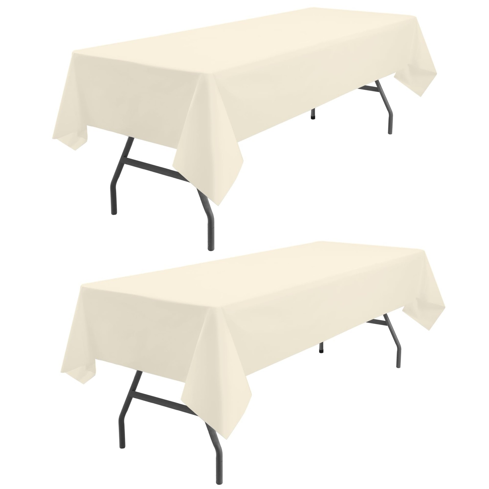 odibo Ivory Tablecloths Plastic 2 Pack Cream Disposable Table Covers 54″ x 108″