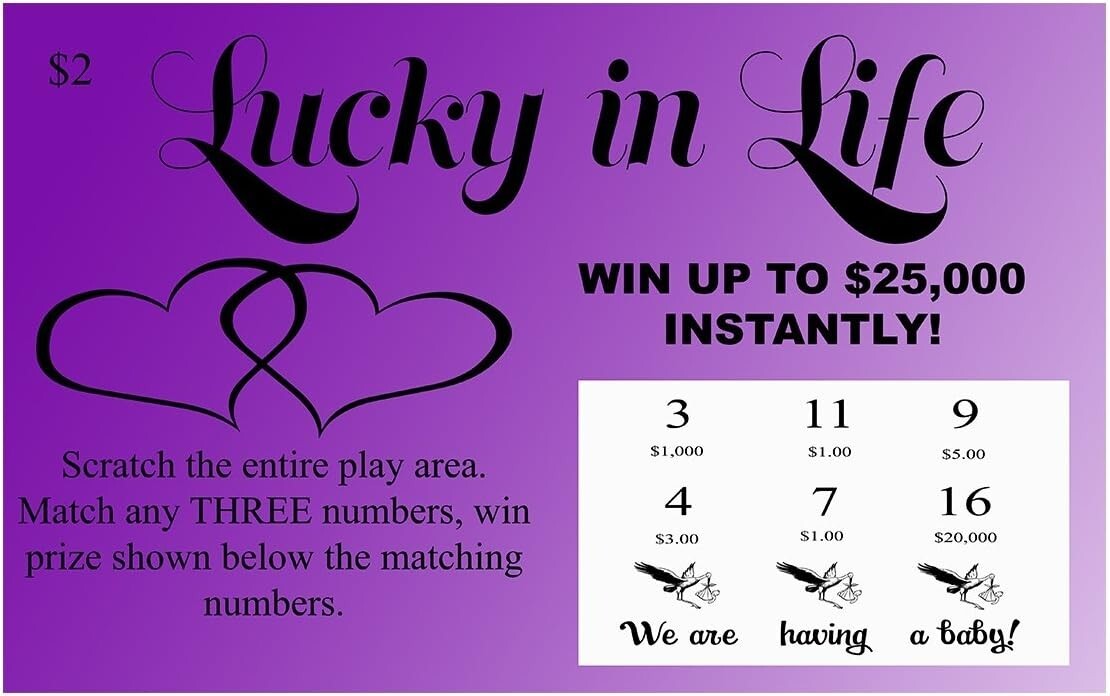 Pregnancy Announcement 5 Pack Scratch Off Fake Lottery Tickets, Funny Surprise