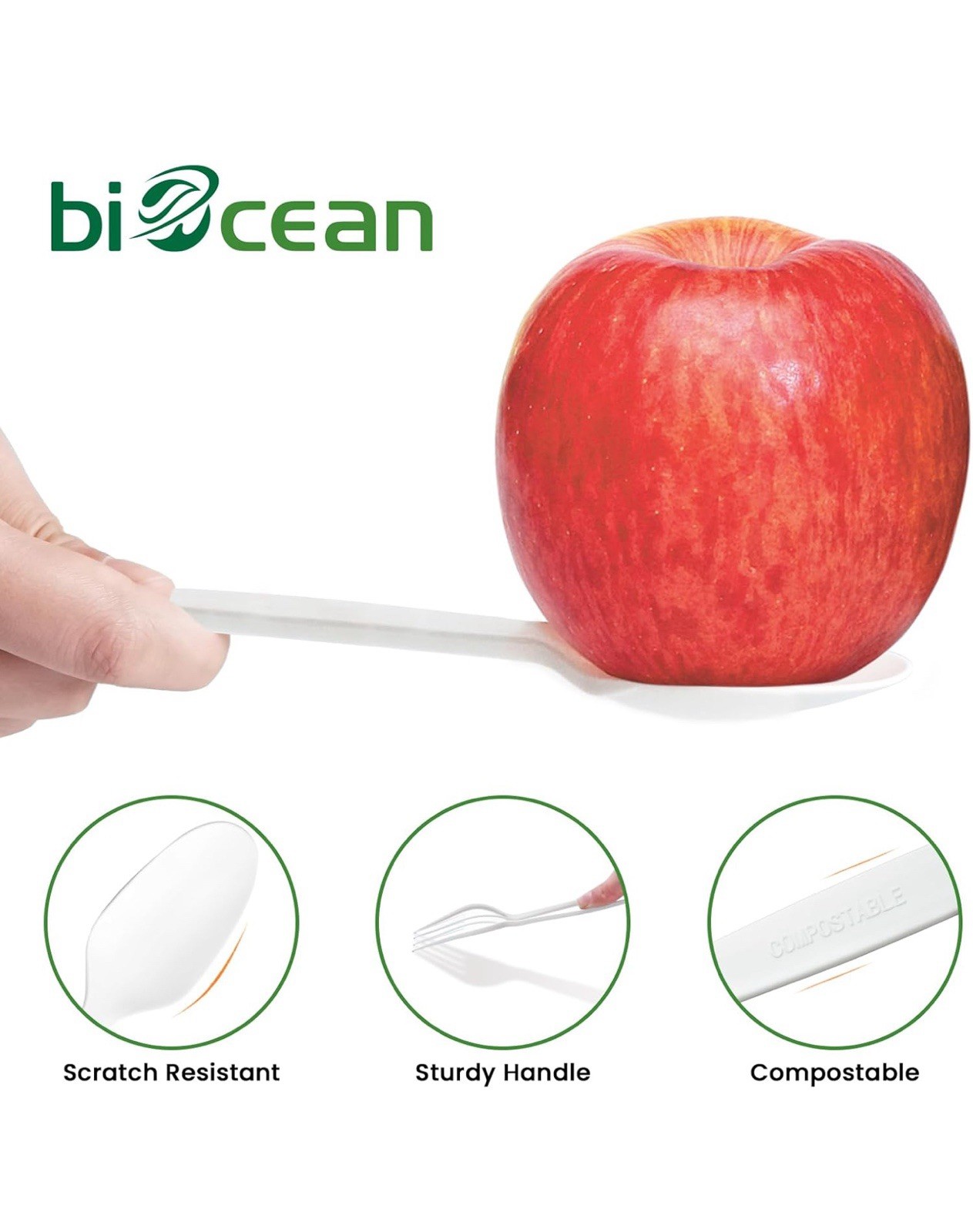 200 Compostable Spoons 6.7” Extra Heavy Duty Biodegradable Disposable Cutlery