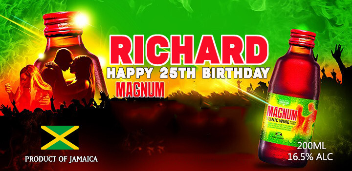 PERSONALISED MAGNUM TONIC WINE JAMAICA BOTTLE LABEL – ANY OCCASION – BIRTHDAY