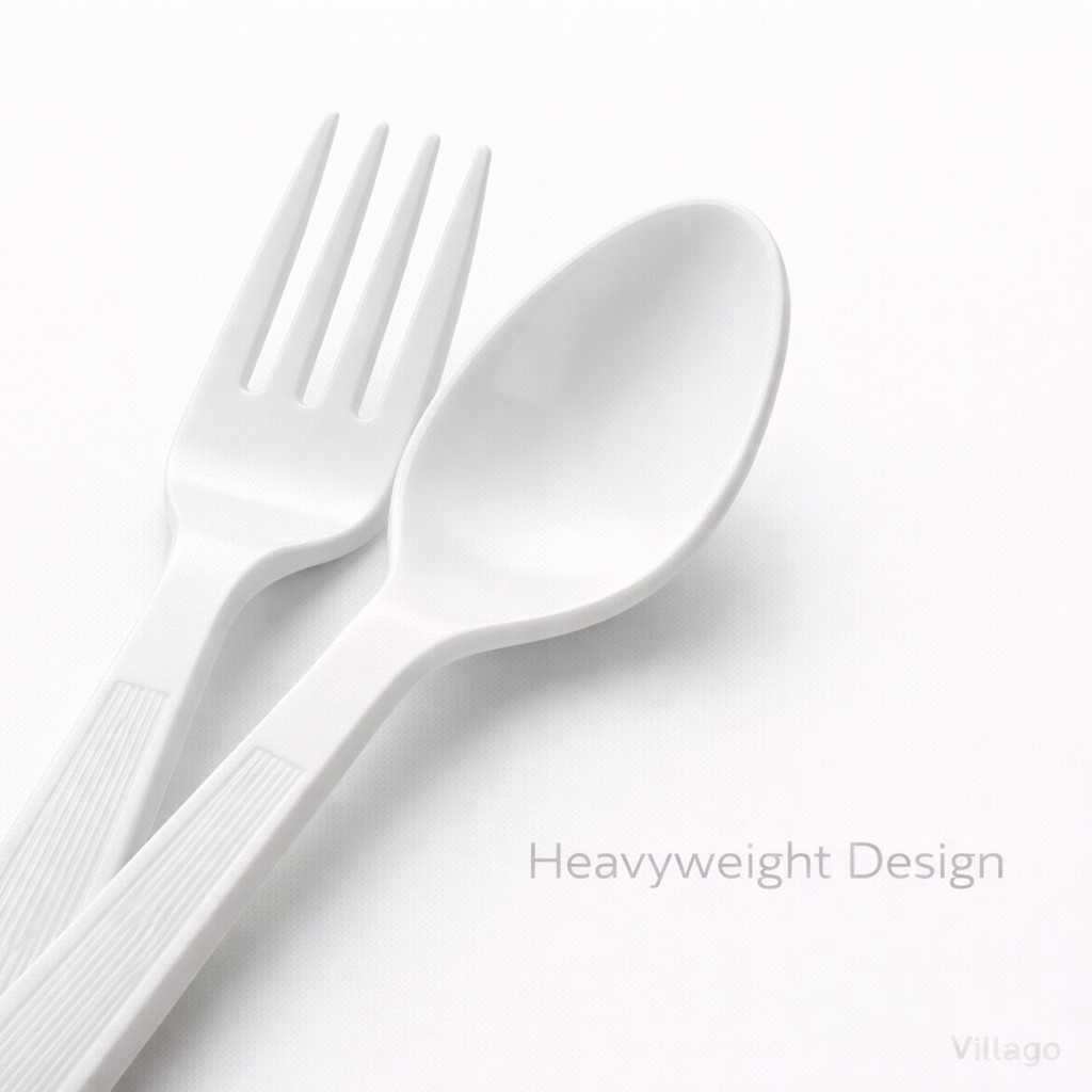 Solo Heavyweight Plastic Cutlery Set White 1000pc 500 Forks 500 Spoons Banquet