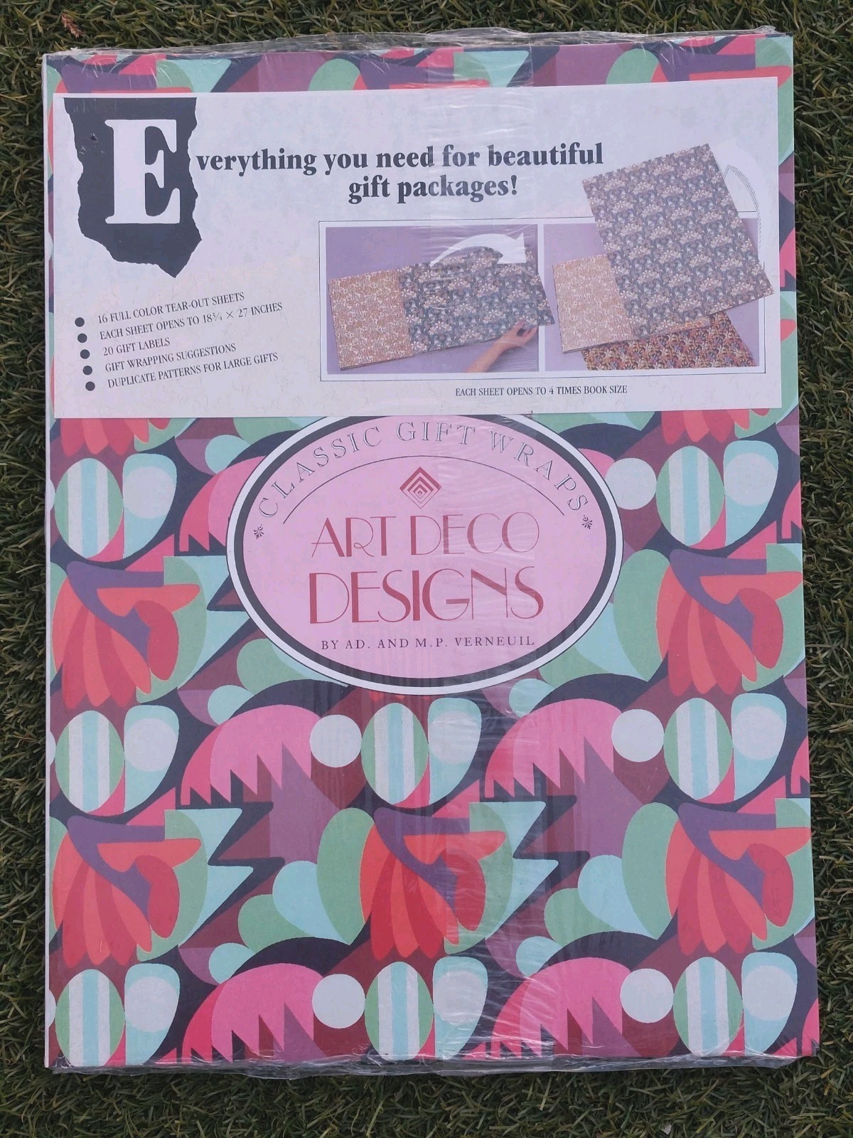 Art Deco Designs, Gift Wraps, by A.D. and M.P. Verneuil, 12 Patterns, 16 Sheets