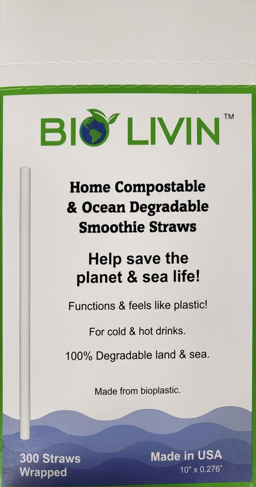 2400 Straws Individually Wrapped 100% Plant-Based Compostable – Biodegradable