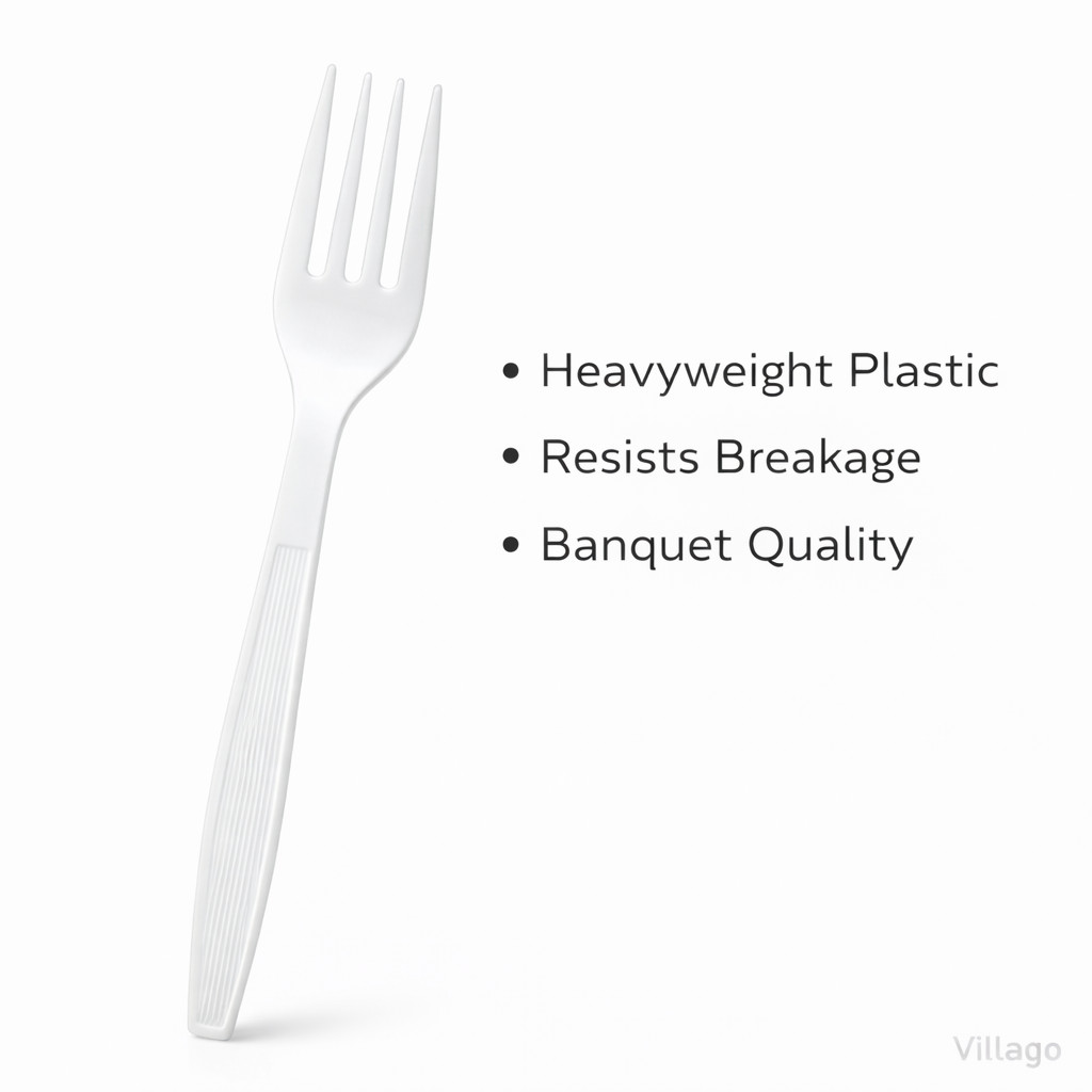 Solo Heavyweight Plastic Forks White Banquet Quality Strong Premium 500 1000 200