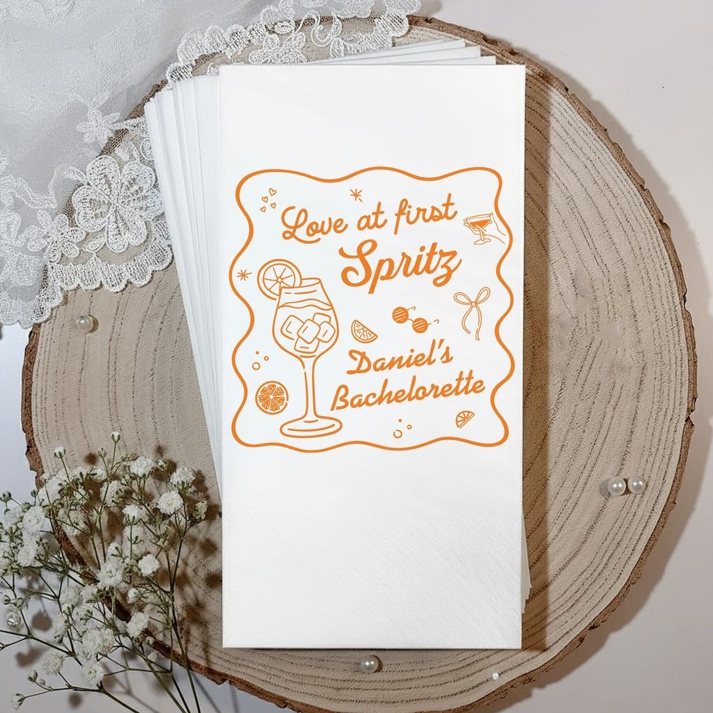 Personalized Spritz Bachelorette Napkins Bridal Shower Decor SATTNA0689