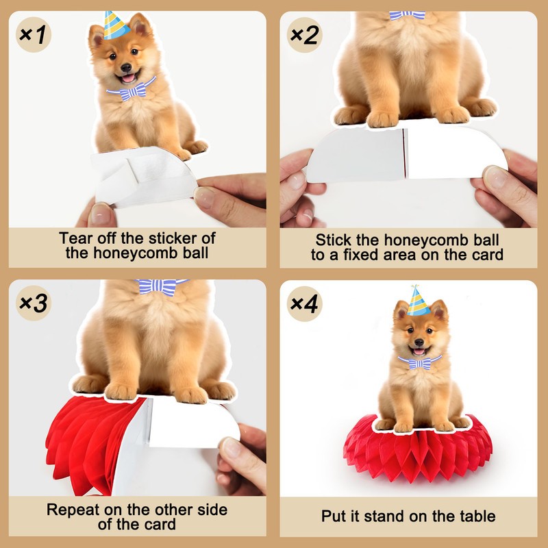 9pcs Dog Honeycomb Centerpieces, Dog Party Honeycomb Decorations for Puppy Table