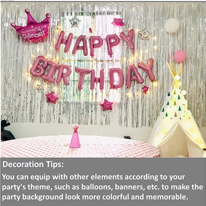 1M-3M Foil Fringe Tinsel Shimmer Curtain Door Wedding Birthday Party DECORATIONS